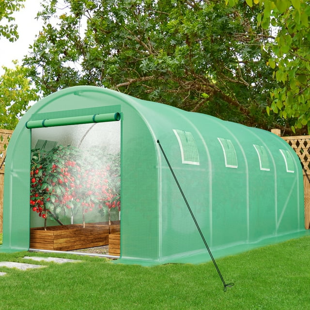 Dextrus 20x10x6.5ft Greenhouse w/ Watering System Heavy Duty Green ...