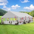 thumbnail image 1 of Dextrus 20x40FT Premium Wedding Event Party Tent with Galvanized Ripple Structure Includes Spacious White Roof, Detachable PVC Sidewalls & 4 Convenient Storage Bags Ideal for Commercial Use, 1 of 5