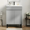 thumbnail image 1 of Dextrus 24 Inch Bathroom Vanity with Undermount Sink, Free Standing Bathroom Storage Cabinet with Drain, Gray, 1 of 8