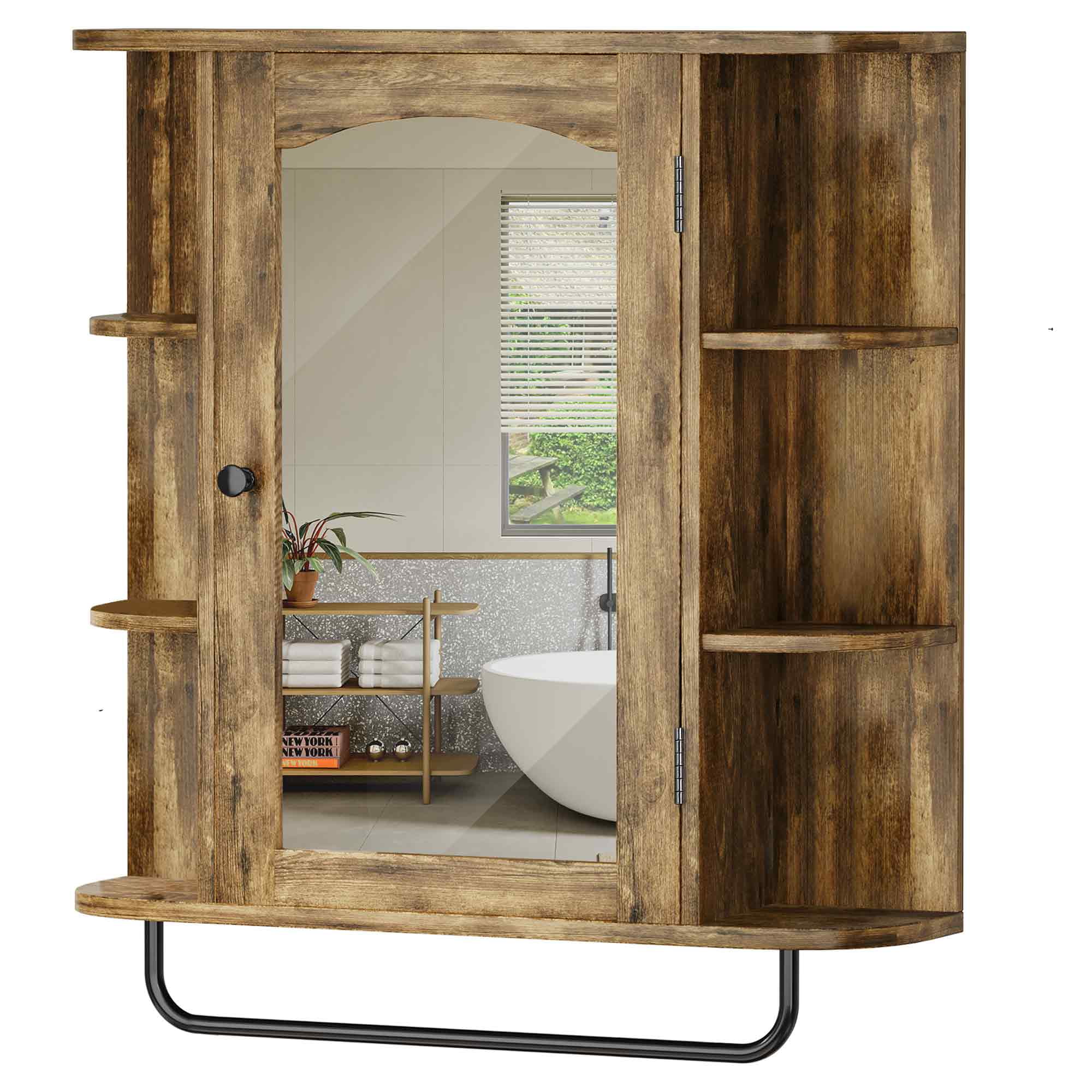Dextrus 26" Bathroom with Mirror Door, Wall Mounted Medicine