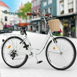 Happydeer 26 Inch Bike with Basket for Women Bicycle with Speed