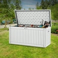 thumbnail image 1 of Dextrus 260 Gallon Resin Deck Box, Waterproof Outdoor Storage Box with Divider, Lockable, White, 1 of 6