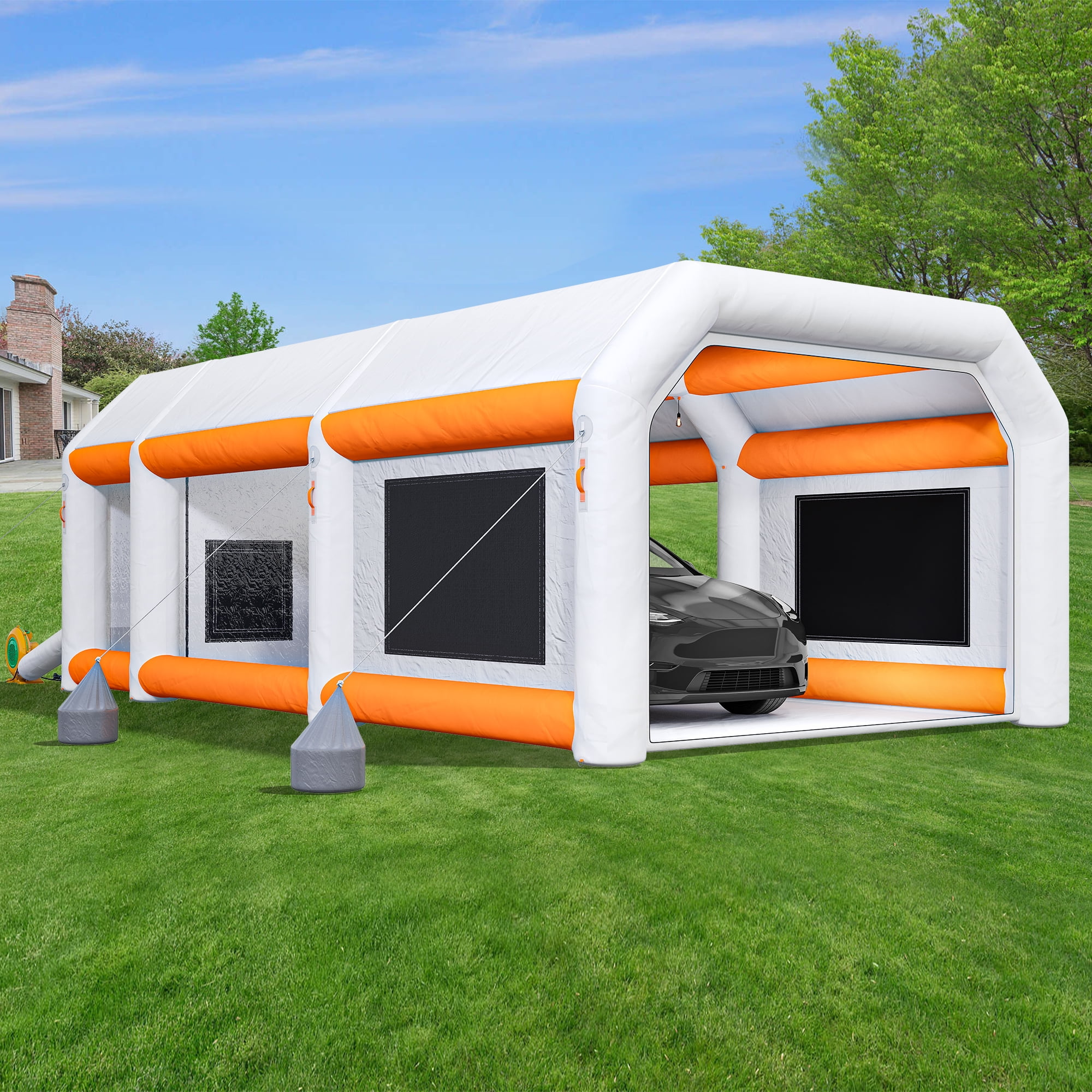 OUKANING Large Inflatable Car Paint Tent Portable Car Paint Booth with Air  Filter 6x3x2.5m 