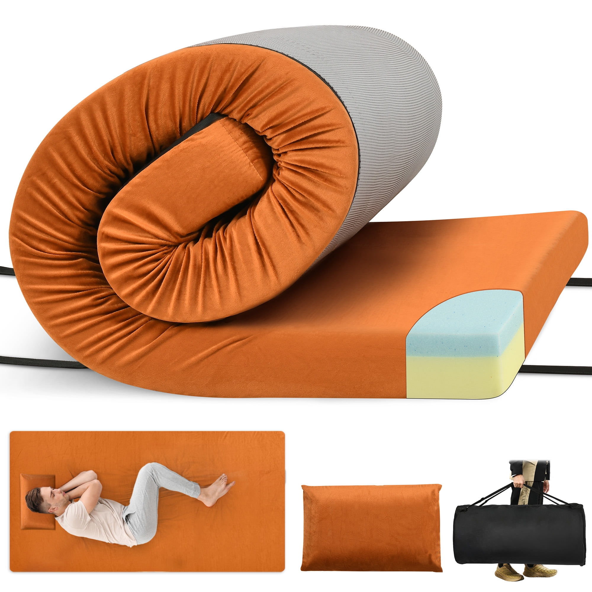 Dextrus 3.5 in Memory Foam Camping Pad Futon Mattress Full Thick