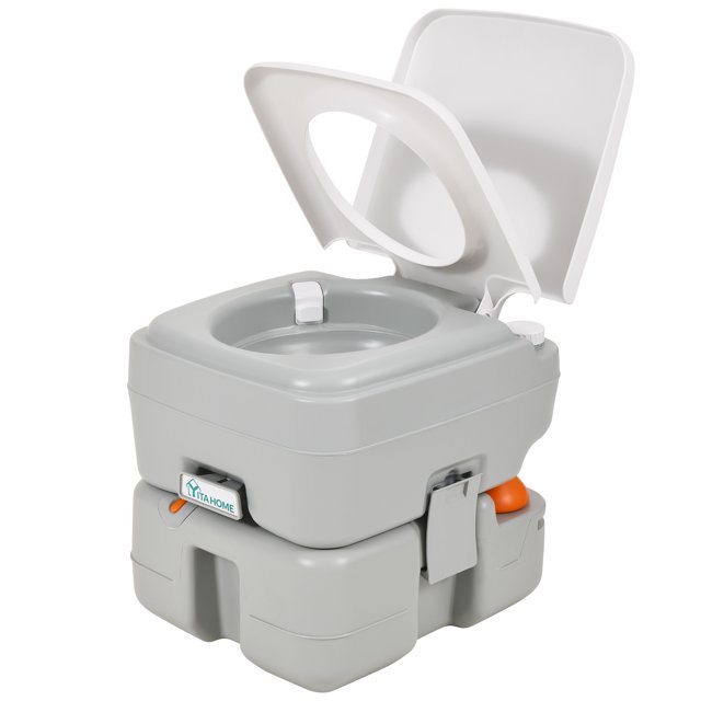 Dextrus 3.96 Gallon Portable Toilet 15 Litres, Travel RV Potty With AntiLeak Handle Water Pump