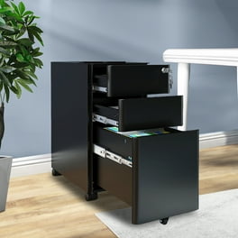 SereneLife Cabinet Desk Organizer Home Office Desktop File Storage Box W 3 Lock Drawers SLFCAB10 Walmart