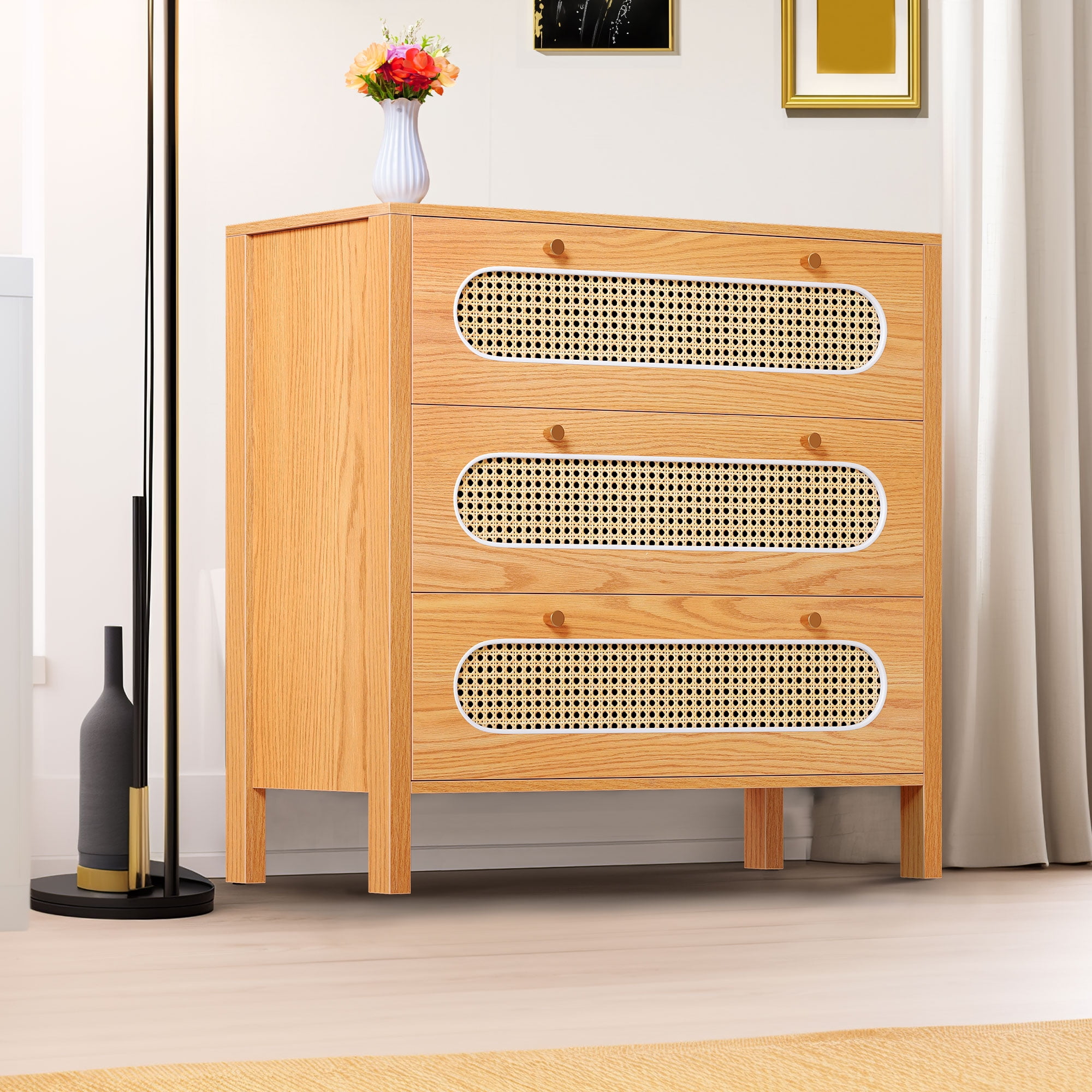 Dextrus 3 Drawer Vertical Dresser, Wood Storage Cabinet Chest of ...