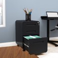 thumbnail image 1 of Dextrus 3-Drawer Metal Filing Cabinet, Pre-Assembled Portable File Cabinet with Lock, Divider and Pencil Tray, Black, 1 of 5