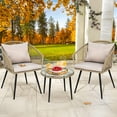 thumbnail image 1 of Dextrus 3-Piece Outdoor Patio Furniture Wicker Bistro Set, All-Weather Rattan Conversation Chairs for Backyard, Balcony and Deck with Soft Cushions, Glass Side Table Gray, 1 of 9
