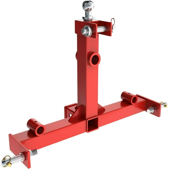 Dextrus 3 Point 2" Receiver Trailer Hitch Gooseneck Ball Cat 1 Drawbar Hay Attachment with Trailer Gooseneck Ball Drawbar
