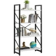 thumbnail image 1 of Dextrus 3-Tier Bookshelf, Ladder Bookcase, Industrial Freestanding Modern Open Display Storage Organizer Book Shelves ,Black and White, 1 of 8