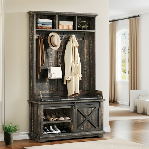 Shoe rack bench coat hanger discount