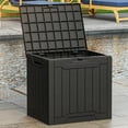 thumbnail image 1 of Dextrus 30 Gallon Weatherproof Resin Deck Box with Lock, Outdoor Patio Storage, Black, 1 of 6