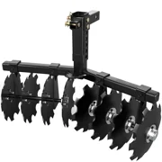 Dextrus universal 32 Cut Width Disc Plow Harrow with 2 Receiver Hitch Mount for ATVs /UTVs Heavy Duty