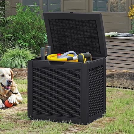 Dextrus 32 Gallon Resin Deck Box, Water Resistant Outdoor Storage Container, Lockable Multipurpose Organizer for Patio Cushions, Garden Tools & Indoor Outdoor Daily Supplies, Black price history and forecast - DEXTRUS MWDEXPq74M