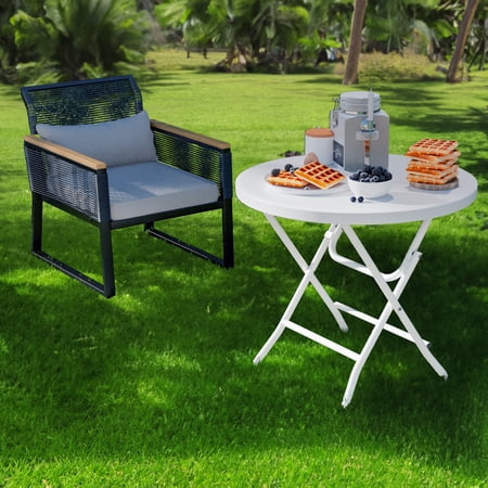 Dextrus 32 inches Versatile Round Folding Table for Outdoor/Indoor Use, Ideal for Patio, Backyard
