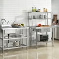 thumbnail image 1 of Dextrus 36"×24" Stainless Steel Table with Overshelves and Paper Towel Holder and Drawer, Work Table with 36" X 12" Shelf, Metal Table Prep Table, 1 of 6