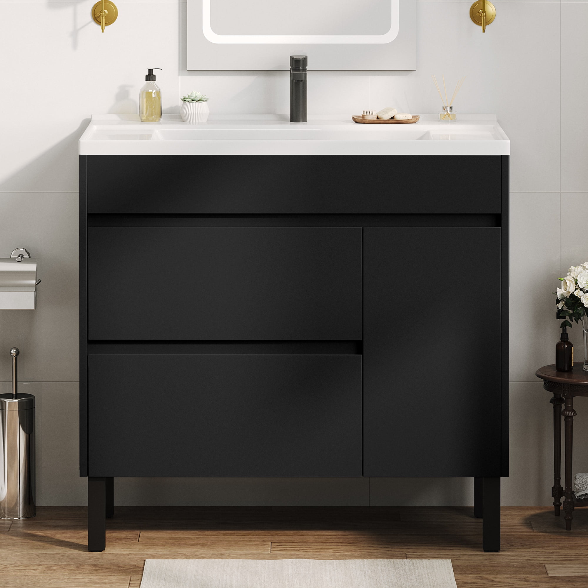 Dextrus 36 Inch Bathroom Vanity with Undermount Sink, Free Standing ...