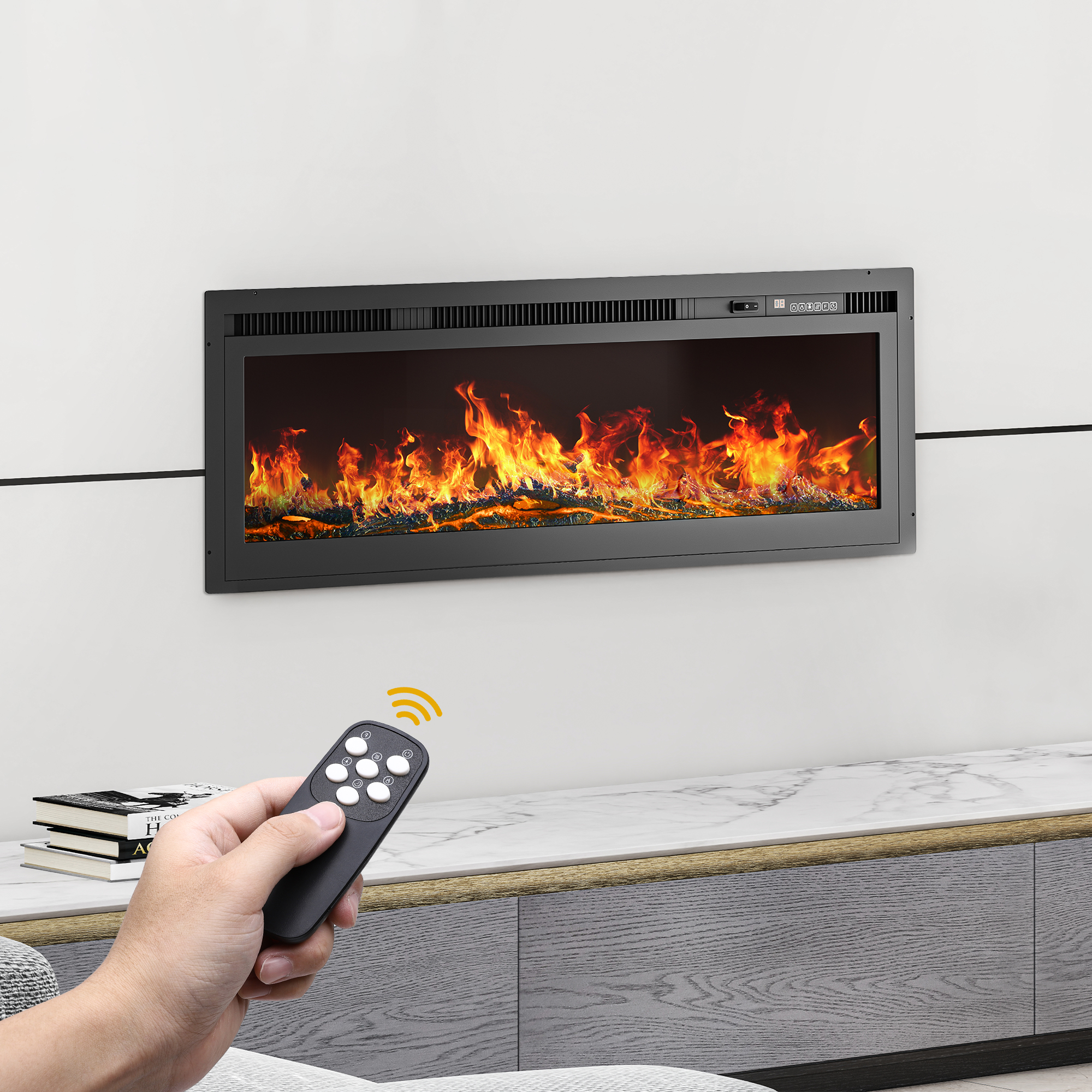 Fireplace Timer Dextrus 36-Inch Electric Fireplace, Wall-Mounted or Recessed,Fireplace ...