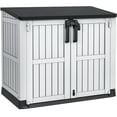 thumbnail image 1 of Dextrus 36 cu ft Horizontal Durab Resin Outdoor Storage Shed,Weather Resistant Tool Shed,Waterproof with Lockable Doors & Air Vent for Trash Cans, Garden Tools, 1 of 8