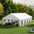thumbnail image 1 of Dextrus 20x30FT Heavy Duty Party PVC White Tent Wedding Event Shelters Upgraded Galvanized Ripple Canopy with Large Roof Removable Sidewalls & 4 Storage Bags 600D Oxford Commercial, 1 of 10