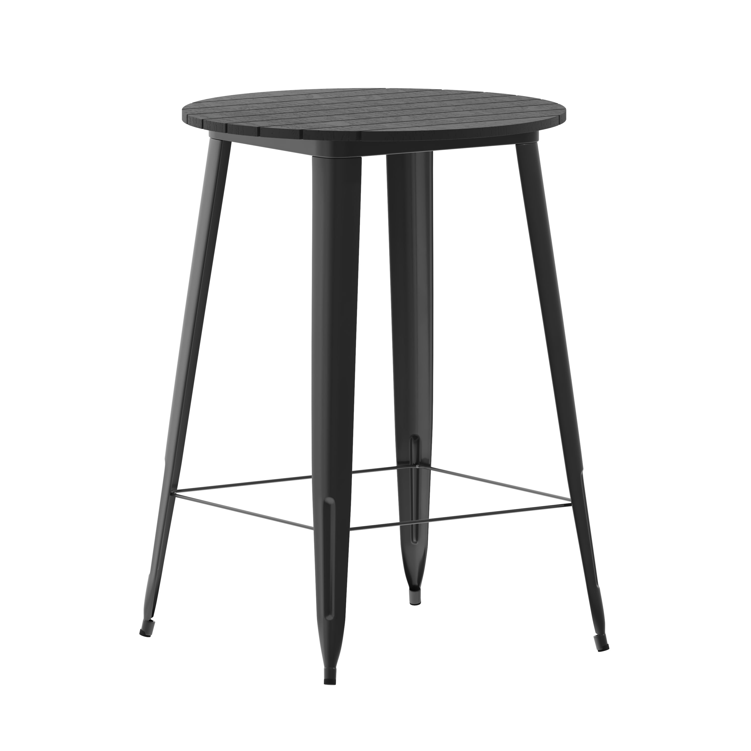 Dextrus 39" Rectangular Iron Plate Patio Bar Table with Sturdy and Weather-Resistant Features, Gray