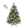 thumbnail image 1 of Dextrus 4.5ft Prelit Christmas Tree, Scotch Holiday Christmas Pine Tree with 396 Branch Tips,150 Warm-White  Lights & 34 Pine-Cones, Remote Control, 11 modes, Green, 1 of 9