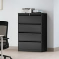 thumbnail image 1 of Dextrus 4-Drawer Metal Lateral Filing Cabinet with Lock, Stainless Steel, Wide, Legal/Letter A4, 1 of 6
