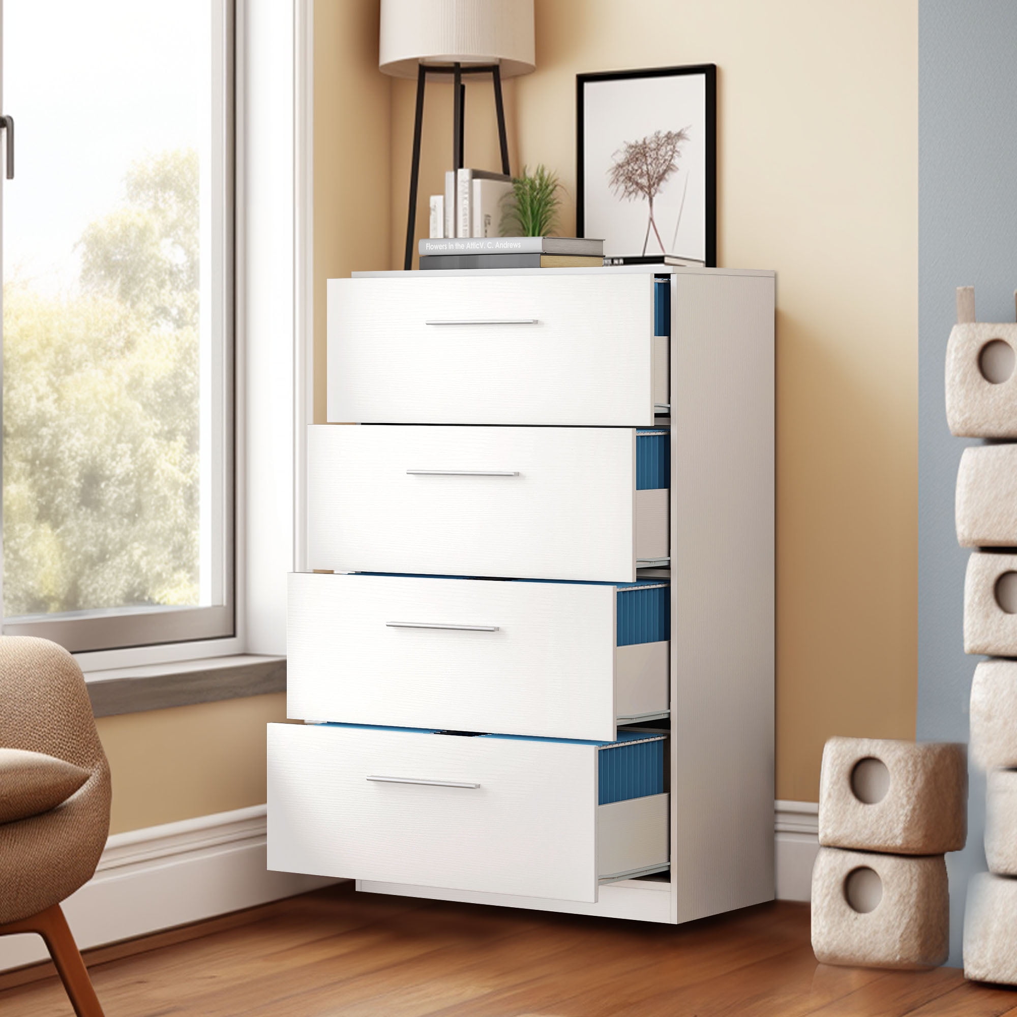 Tall wooden 2024 filing cabinet