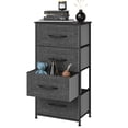 thumbnail image 1 of YINTATECH 4 Drawers Dresser Shelf Organizer Bedroom Bedside Storage Tower Black Grey, 1 of 9