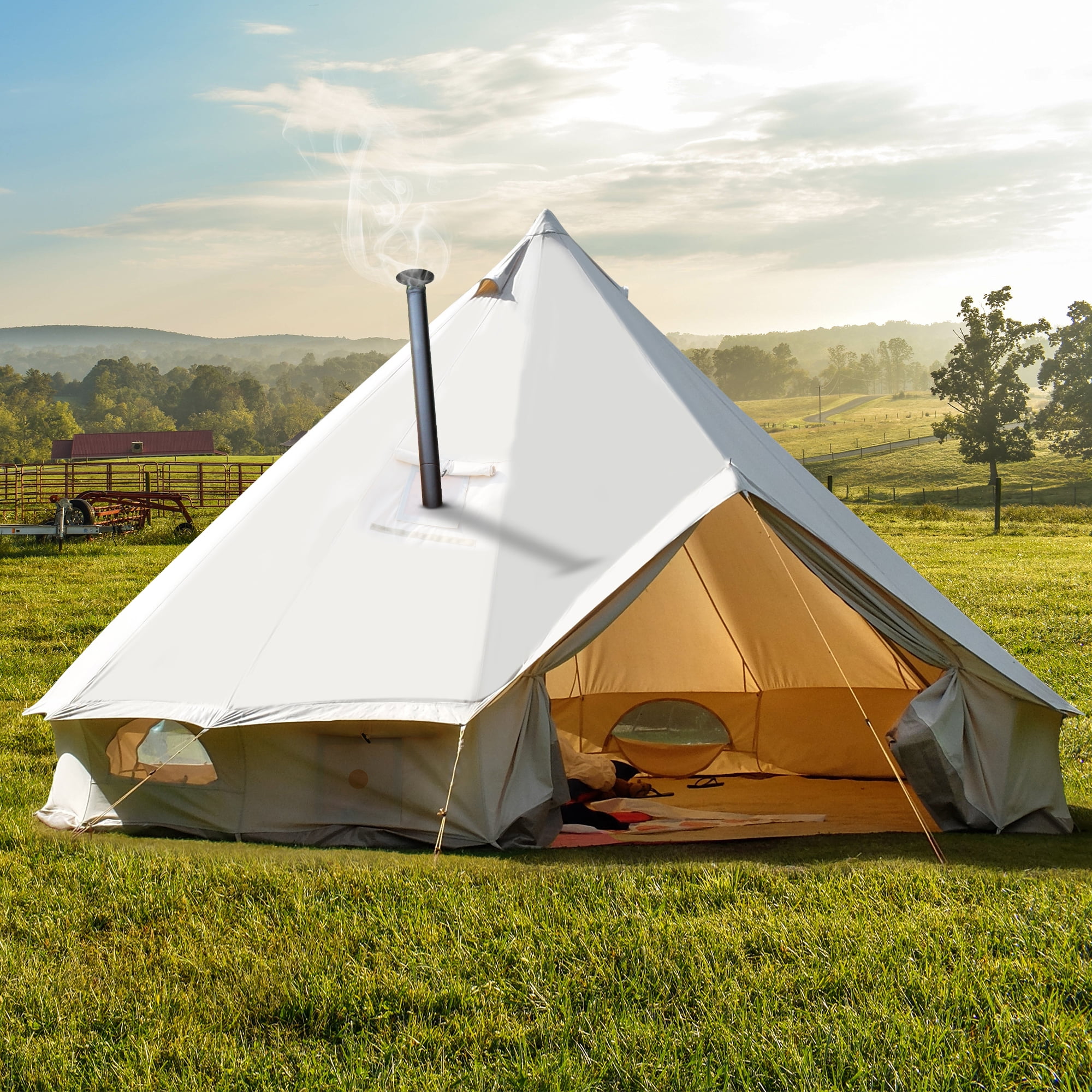 Dextrus Camping Tent 4 Seasons Glamping Bell Tent - Walmart.com