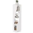 thumbnail image 1 of Dextrus 4-Tier Narrow Bookcase with LED Light, 71.5" Rotating Bookshelf, Geometric Modern Corner Shelf, Shelf Storage Organizer Corner Shelf for Home Office, White, 1 of 8