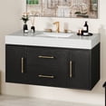 thumbnail image 1 of Dextrus 40 inch Wall Mounted Bathroom Vanity 2 Doors & 2 Drawers, Floating Bathroom Cabinet, Black, 1 of 10