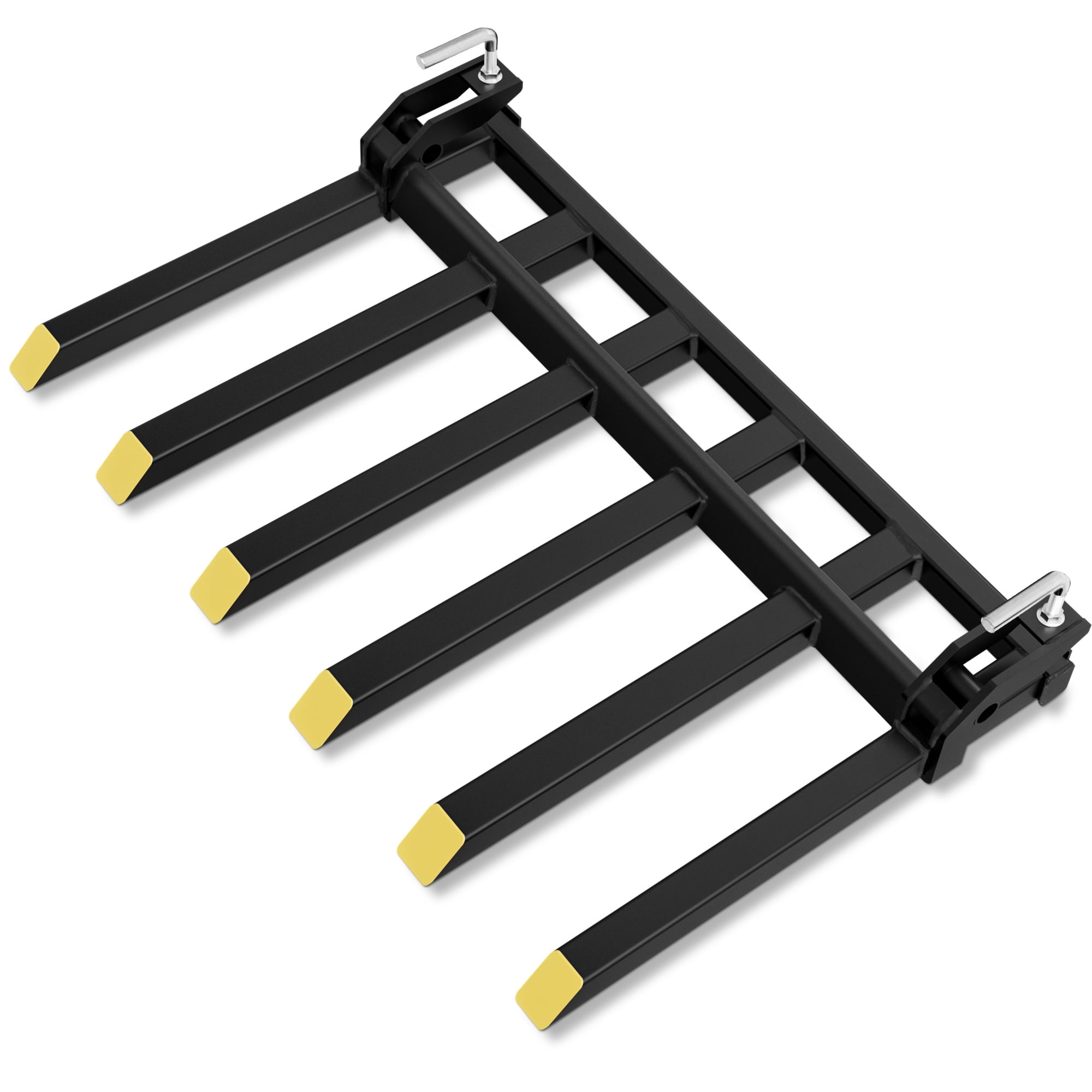 Dextrus 4000 lbs Heavy Duty Clamp-on Debris Forks, Quick Attach Pallet Fork for 60" Tractor Loader Skid Steer Bucket