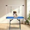thumbnail image 1 of Dextrus 42" Dog Grooming Table, Foldable Home Pet Bathing Station Table with Adjustable Arm, Non-Slip Desktop, Storage Tray& Noose, Blue, 1 of 5