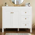 thumbnail image 1 of Dextrus 42'' Modern Bathroom Vanity with Sink Combo, Freestanding Bathroom Storage Cabinet with Drawers & Doors, White, 1 of 10