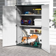 Dextrus 47 x 12.6 in Resin Shed Shelves, Waterproof Storage Rack Accessories for 4 x 2.5 FT Horizontal Shed, Easy to Install, 2PCS, Gray