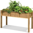 thumbnail image 1 of Dextrus 48x18x30in Poly Wood Raised Garden Bed, 255lbs Capacity - Brown, 1 of 8