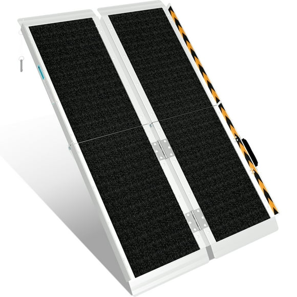 Dextrus 4FT Portable Wheelchair Ramp, Folding Aluminum Ramp with 594 LBS Capacity, Anti-Slip Access Solution Scooter Ramp for Home Steps, Cars, and Stairs