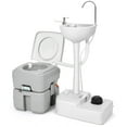 Dextrus Portable Outdoor Sink Toilet, 5.3 Gal & 17 L Hand Washing