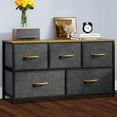 thumbnail image 1 of Dextrus 5 Drawer Fabric Dresser for Bedroom, Closet, and Hallway, Dark Gray, 1 of 5