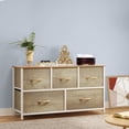 thumbnail image 1 of Dextrus 5-Drawer Fabric Storage Tower,Versatile Organizer Unit with Steel Frame and Wooden Top,for Bedrooms,Living Rooms,Oak Wood Grain, 1 of 5