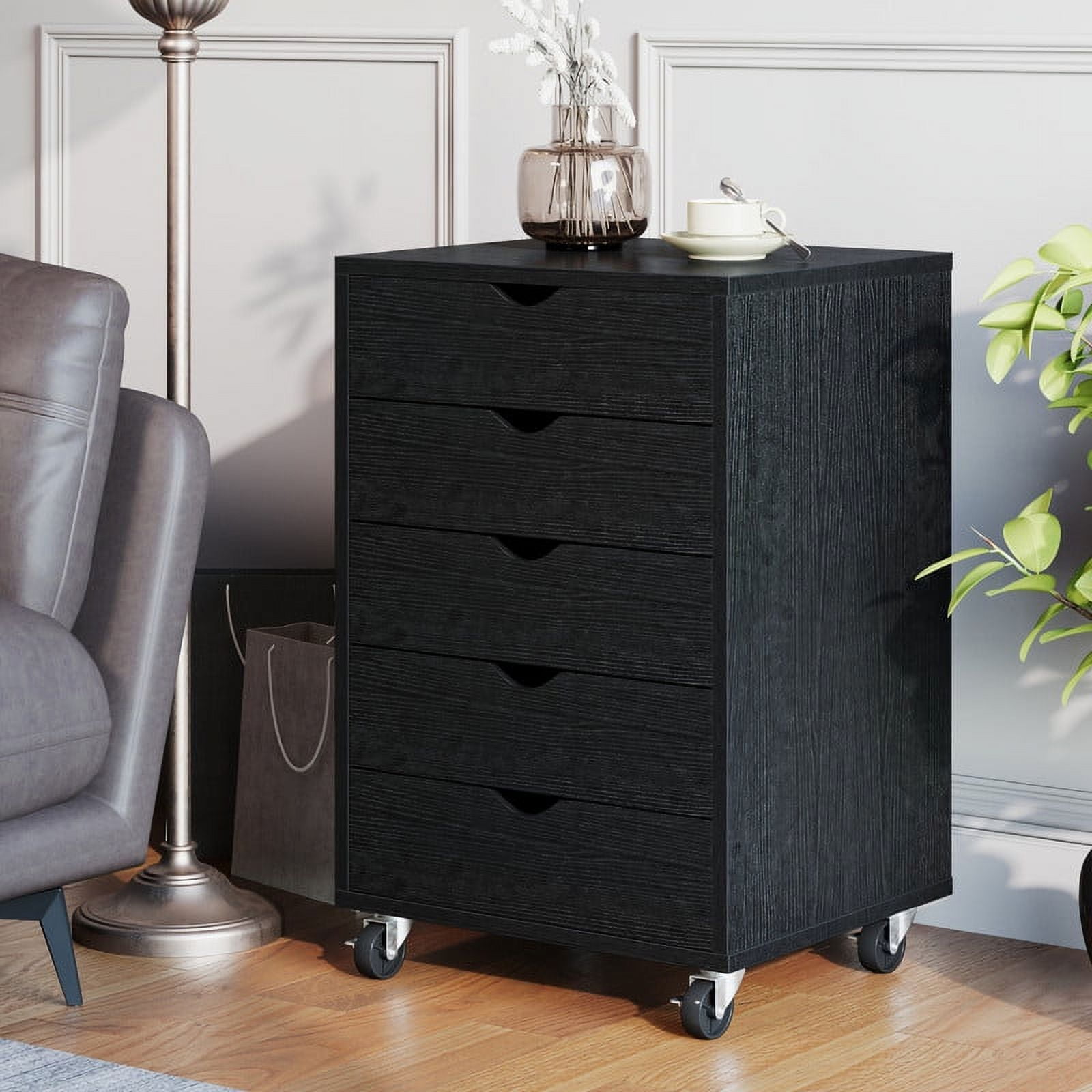 Dextrus 5 Drawer Mobile File , Wood Filing Chest of