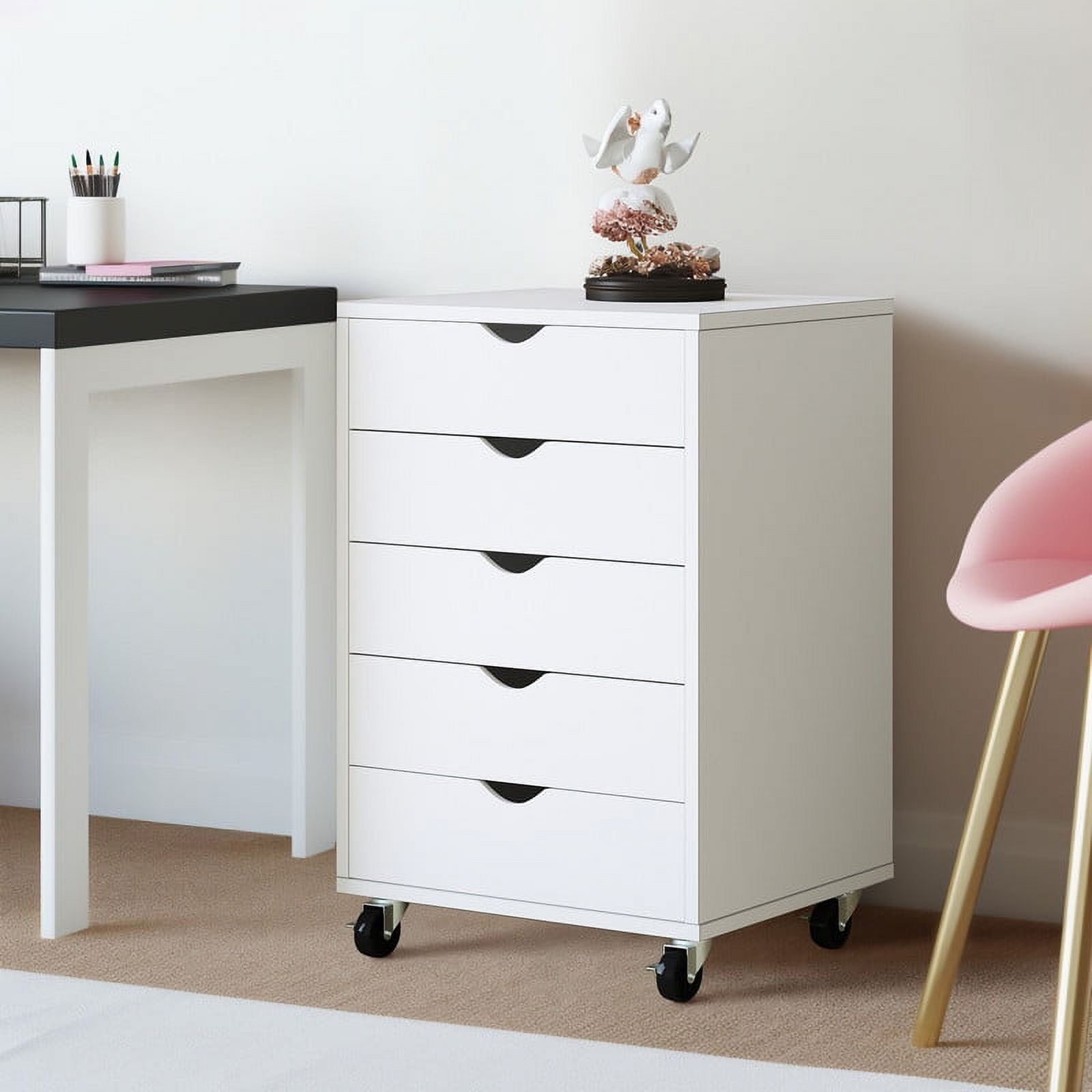 Dextrus 5 Drawer Mobile File , Wood Filing Chest of