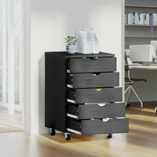 Zoro Select 2CLC2 Cabinet,Flat File,5 Drawer,Black