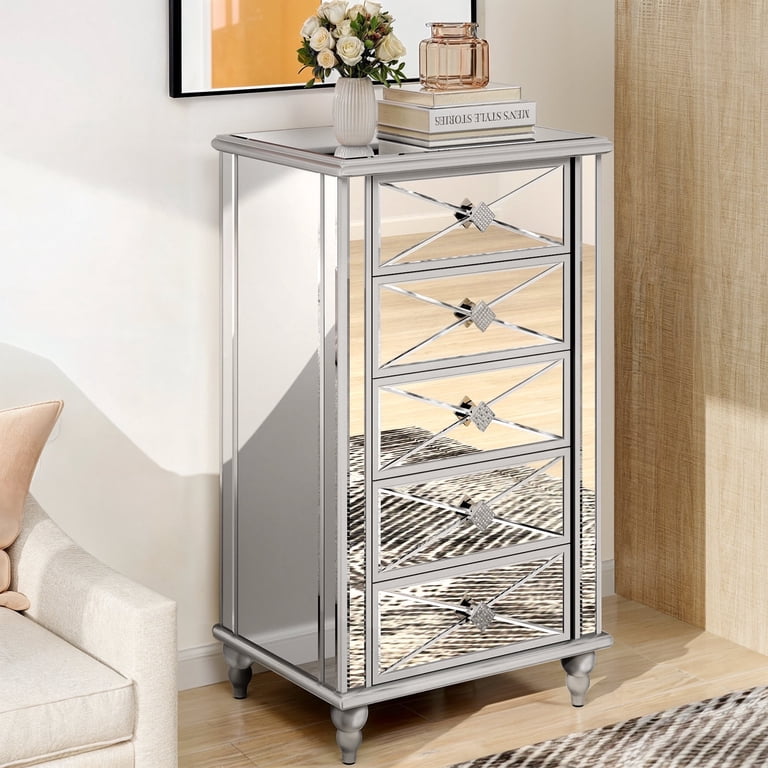 knee length dresses for ladies Milky Rubber Wooden Dresser 6 Large Drawers Silver Metal Handles