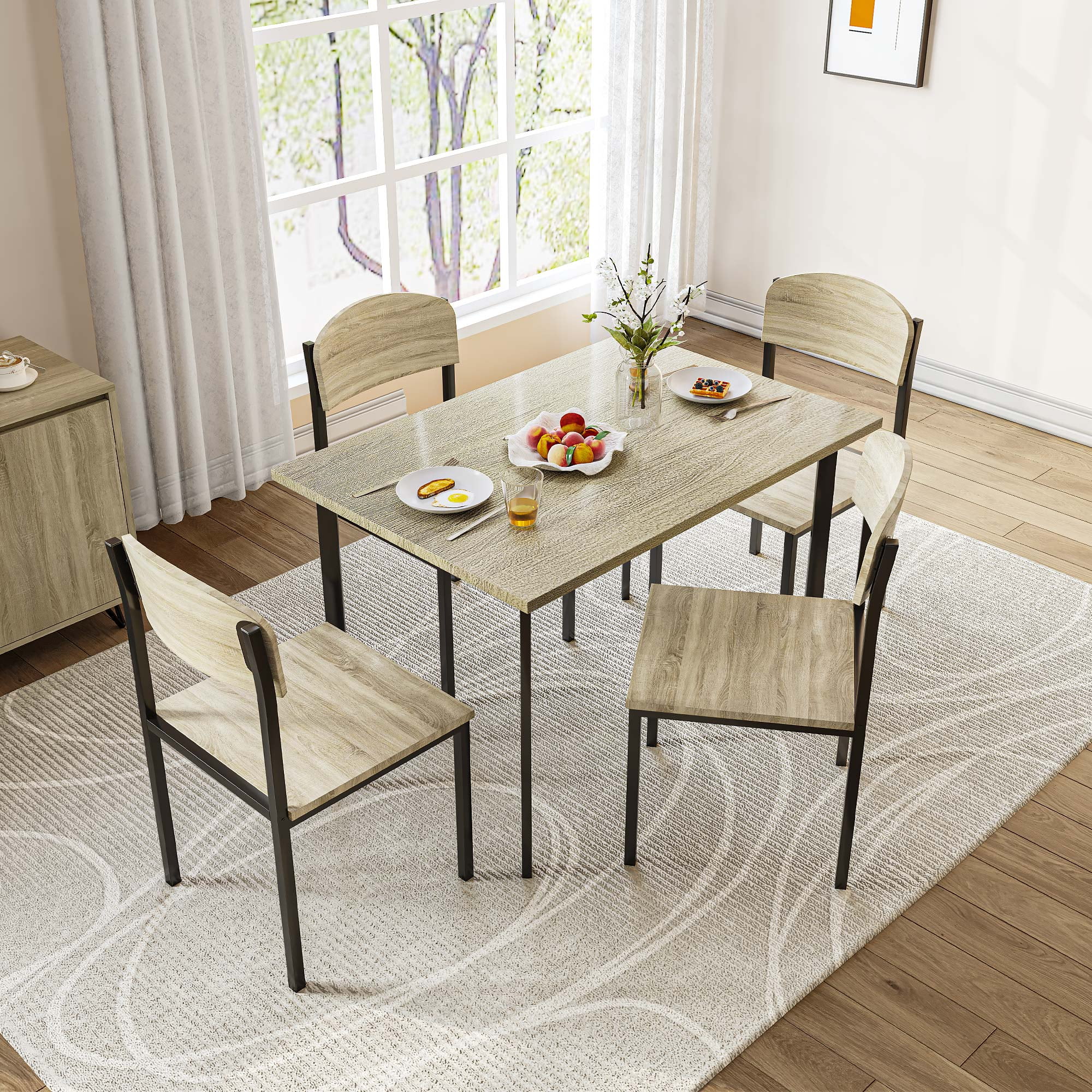 Mainstays 5 Piece Dexter Dining Room Kitchen Set with Storage Ottoman Multiple Colors Walmart