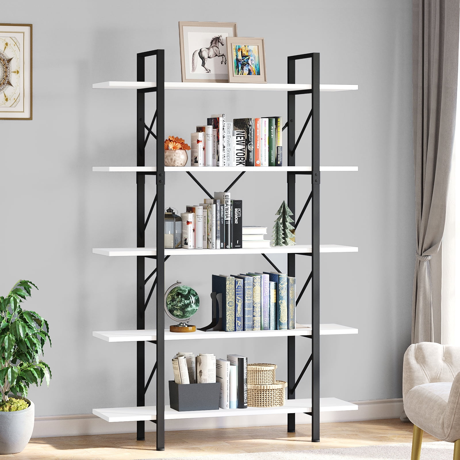 Stand up shelves for living room discount