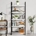 Dextrus 5Tier Bookshelf Sturdy Wood Storage Bookcase Shelves with