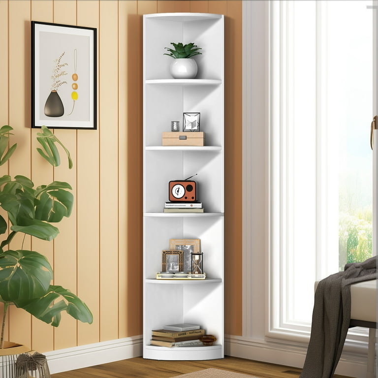 5-Tier / 6-Tier Corner Shelf Small Bookshelf Storage Rack for Small Space